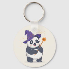 Whimsicaler Panda-Zauberer mit magischem Hut Schlüsselanhänger