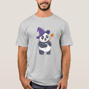 Whimsicaler Panda-Zauberer mit magischem Hut T-Shirt