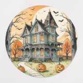 Whimsicaler Retro-Boho-Halloween-Hexen-Kätzchen, Etiketten (Design 2)