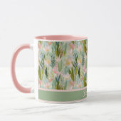 Whimsicaler Salbeigrüner Blumen-Personalisiert Tasse (Links)