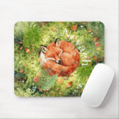 Whimsicaler Schlafender Fuchs | Waldillustration, Mousepad (Mit Mouse)