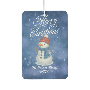 Whimsicaler Schneemann Frohe Weihnachten Autolufterfrischer