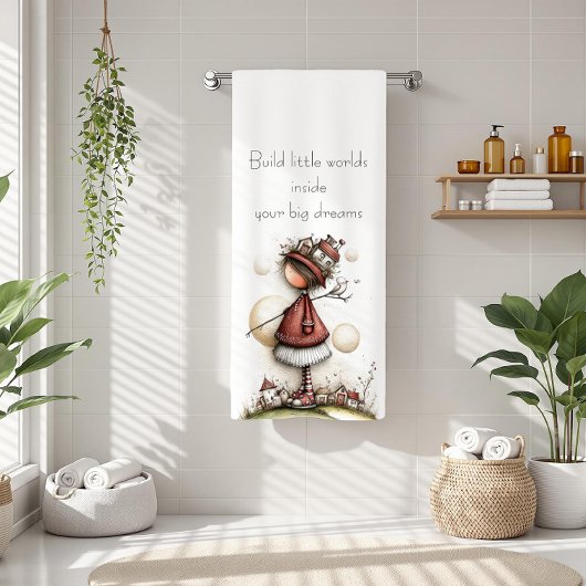Whimsicaler Spruch und Mädchen Strandtuch