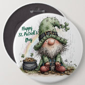 Whimsicaler St. Patrick's Day Gnom Button (Vorne & Hinten)