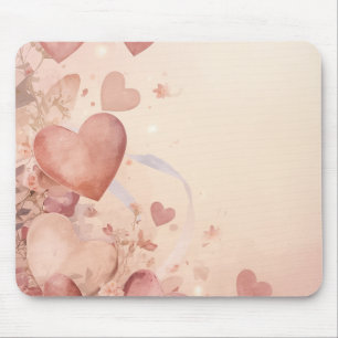 Whimsicaler Staubrosen-Herzkaskaden-Abstrakt Mousepad