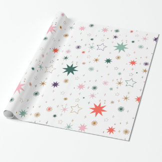 Whimsicaler Sternenexplosion- und Sternenmuster Geschenkpapier