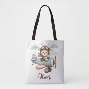 Whimsicaler Teddybär-Pilot Personalisiert Tasche