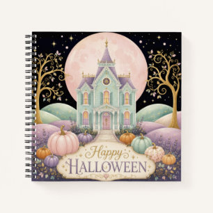 Whimsicaler viktorianischer Spukhaus-Halloween in Notizblock