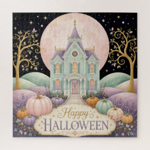 Whimsicaler viktorianischer Spukhaus-Halloween in Puzzle