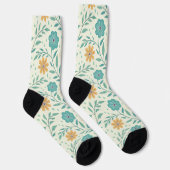 Whimsicaler Vintage-Blumen-Cream-Muster  Socken (Rechts)