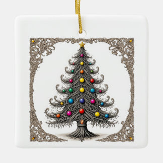 Whimsicaler Vintage-Weihnachtsbaum-Schmuck – Intri Keramikornament