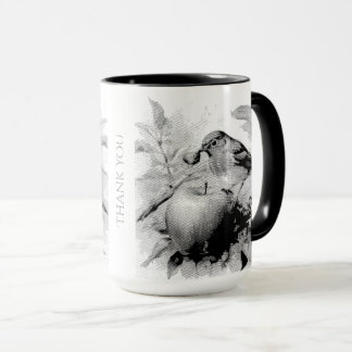 Whimsicaler Vogel & Apfelgenuss Tasse