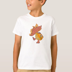 Whimsicaler Volksgoldfisch Boho-Wirbel-Fantasie T-Shirt