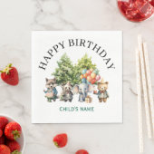 Whimsicaler Wald-Geburtstag im Wasserfarbenstil Serviette (Beispiel)