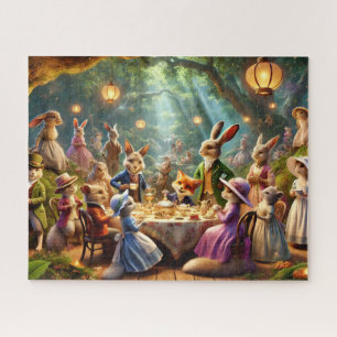 Whimsicaler Wald-Teeplausch mit Waldtieren Puzzle