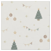 Whimsicaler Wasserfarb-Weihnachtsbaum Festlich Stoff (Nahaufnahme)