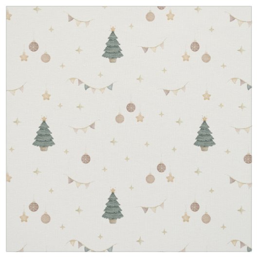 Whimsicaler Wasserfarb-Weihnachtsbaum Festlich Stoff (Muster)