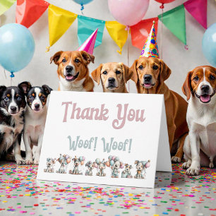 Whimsicaler Wasserfarben-Geburtstag für Hunde Dankeskarte