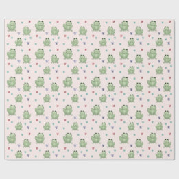 Whimsicaler Wasserfrosch-Babyshower in Rosa Geschenkpapier