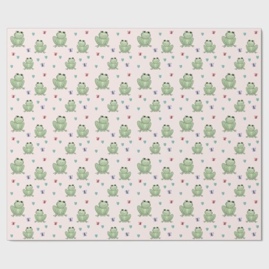 Whimsicaler Wasserfrosch-Babyshower in Rosa Geschenkpapier (Flach)