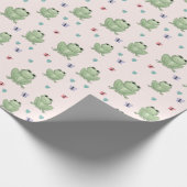 Whimsicaler Wasserfrosch-Babyshower in Rosa Geschenkpapier (Ecke)