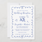 Whimsicaler Wavy Rahmen Foto Hochzeitsempfang Save The Date (Vorderseite)