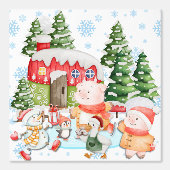 Whimsicaler Weihnachts-Kottage-Wallpaper Cute Tapete (Vorderseite)