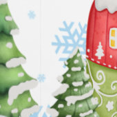 Whimsicaler Weihnachts-Kottage-Wallpaper Cute Tapete (Naht)