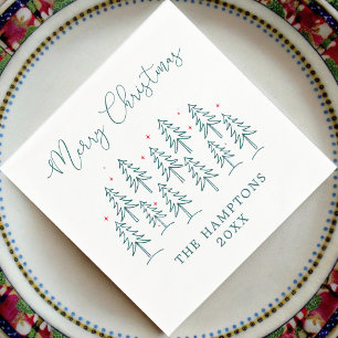 Whimsicaler Weihnachtsbaum-Wald-Feiertagsfeier Serviette