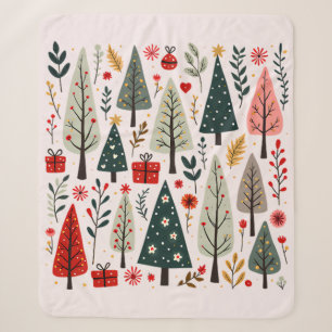 Whimsicaler Weihnachtsbaumwald Sherpadecke