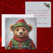 Whimsicaler Weihnachtself-Teddybär im malerischen 