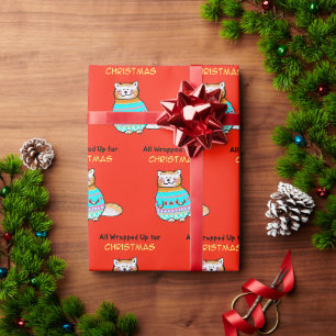 Whimsicaler Weihnachtskatze-Feiertagsstimmung Geschenkpapier