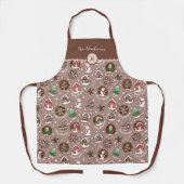 Whimsicaler Weihnachtsmonogramm-Gebäck-Backen Schürze (Vorderseite)