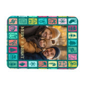 Whimsicaler Weihnachtsraster mit individuellem Fot Magnet (Horizontal)
