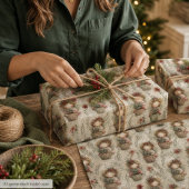 Whimsicaler Weihnachtswinkel-Gartenmuster Geschenkpapier Set