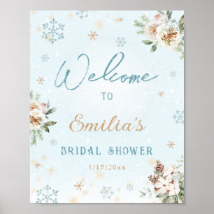 Whimsicaler Weißer Winter-Schnee Gefrorene Brautpa Poster