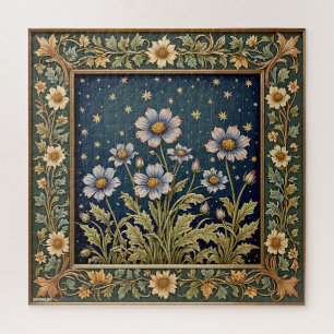 Whimsicaler Wildblumen-Abend im Jugendstil Puzzle