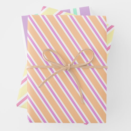 Whimsicalful Stripes - Candy Christmas Thema Geschenkpapier Set (Beispiel)
