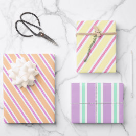 Whimsicalful Stripes - Candy Christmas Thema Geschenkpapier Set