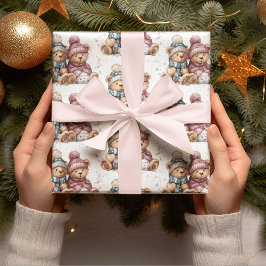 Whimsicalische Weihnachts-Teddybären-Geschenkpapie Geschenkpapier