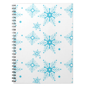Whimsicalische Weihnachtsblaue Schneeflocken gemus Notizblock