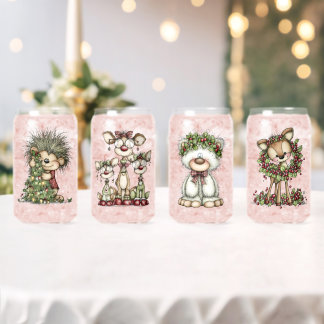 Whimsicalische Weihnachtswaldtiere Dosenglas