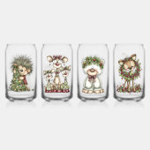 Whimsicalische Weihnachtswaldtiere Dosenglas (Vorderseite)