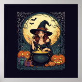 Whimsically Enchanting Witch With Spiders and Jack Poster (Vorne)