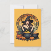 Whimsically Enchanting Witch With Spiders Einladung (Vorderseite)