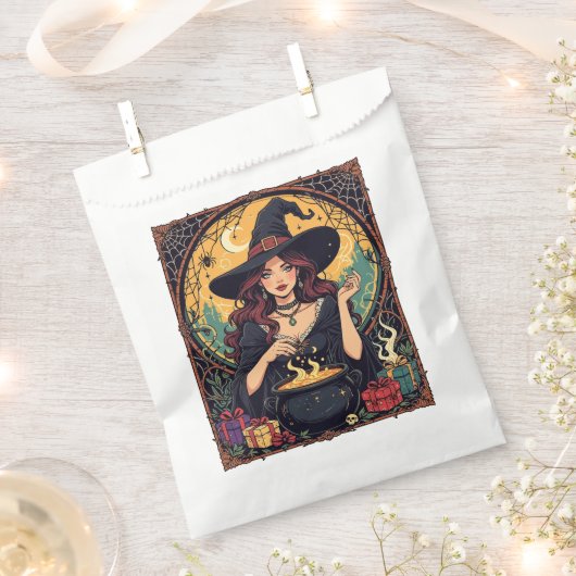 Whimsically Enchanting Witch With Spiders Geschenktütchen (Ausgeschnitten)