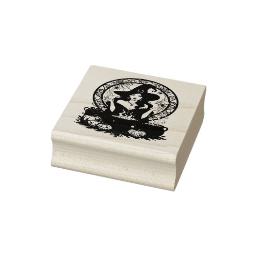 Whimsically Enchanting Witch With Spiders Gummistempel (Stempel)