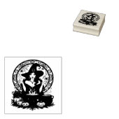 Whimsically Enchanting Witch With Spiders Gummistempel (Stempel)