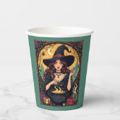 Whimsically Enchanting Witch With Spiders Pappbecher (Vorderseite)