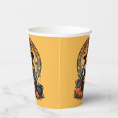 Whimsically Enchanting Witch With Spiders Pappbecher (Rechts)